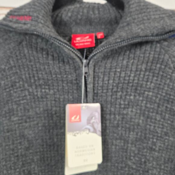 NWT Ulvang Rav Wool Sweater Grey Zip Unisex Size Small - Picture 3 of 11
